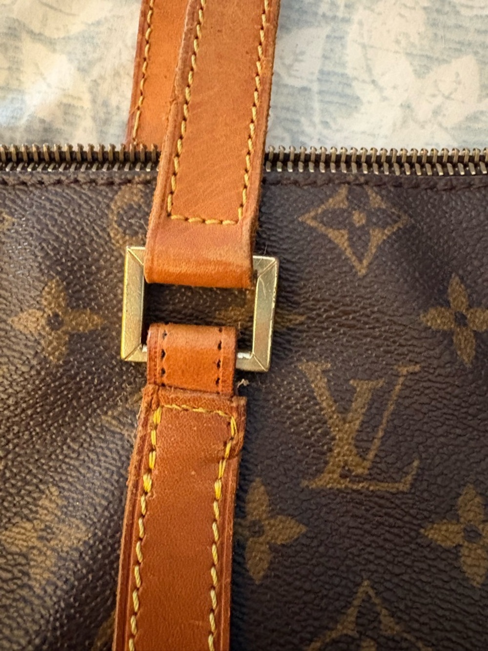 Louis Vuitton Monogram Canvas Tote with Cognac Straps - Picture 16 of 16